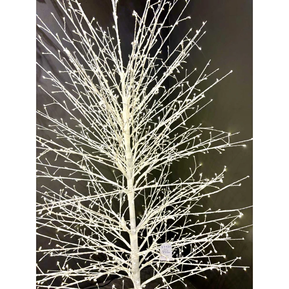 Φωτιζόμενο Δέντρο Λευκό Με 3000 Led Φωτάκια Θερμού Φωτισμού ,Μετασχηματιστή ip44 Και Dimmer 250(h)cm