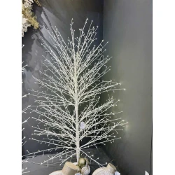 Φωτιζόμενο Δέντρο Λευκό Με 1000 Led Φωτάκια Θερμού Φωτισμού ,Μετασχηματιστή ip44 Και Dimmer 120(h)cm