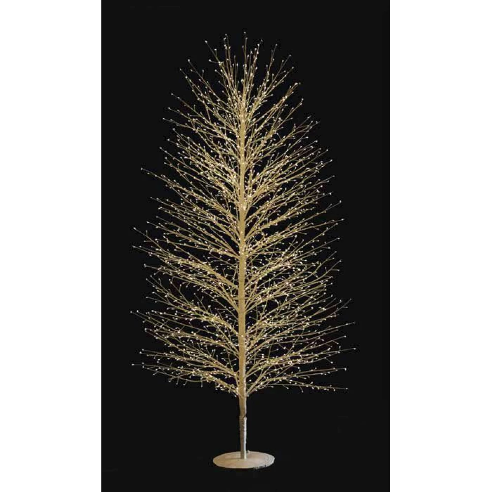 Φωτιζόμενο Δέντρο Λευκό Με 3000 Led Φωτάκια Θερμού Φωτισμού ,Μετασχηματιστή ip44 Και Dimmer 250(h)cm