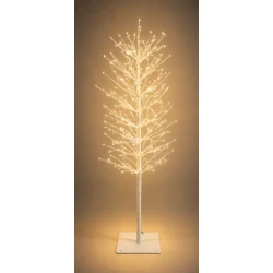 Φωτιζόμενο Δέντρο WHITE Με 320 Led Φωτάκια (32 Led Flash) ,Μετασχηματιστή ip44 Και Dimmer 90(h)cm