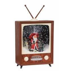 Χριστουγεννιάτικη Διακοσμητική Tv Με Φως , Μουσική Χιόνι Με Usb 30 x 10,7 x 30cm