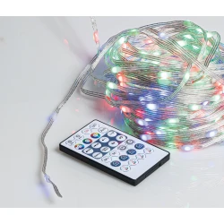 200Led Λαμπάκια Rgb App -Wifi Με Μετασχηματιστή Ip44 ,Με Διάφανο Πλακέ Καλώδιο/Διάφορους Φωτισμούς, (10cm Απόσταση) 20 Μέτρα