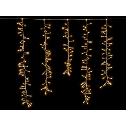 900Led Κουρτίνα Cluster, Επεκτεινόμενη Σταθερή Με Διάφανο Καλώδιο, Θερμό Λαμπάκι ,300 x 100cm (Kelvin: 2.500 - 3.000)
