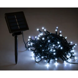 100Led Φωτάκια Με Ηλιακό Πάνελ , 8 Προγράμματα Και Μετασχηματιστή , Πράσινο Καλώδιο/Λευκό Λαμπάκι 10 Μέτρα (Kelvin: 6.000 - 10.000)