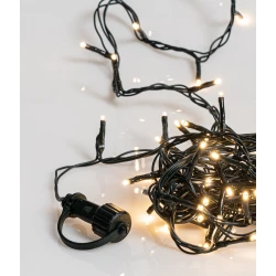 1000Led Λαμπάκια Με Πρόγραμμα,Επέκταση Και Μετασχηματιστή Ip44 ,Πράσινο Καλώδιο/Θερμό Λαμπάκι (5cm Απόσταση) 50 Μέτρα (Kelvin: 2.500 - 3.000) , Με Καρούλι Αποθήκευσης