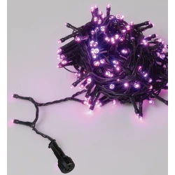 100Led Λαμπάκια Με Επέκταση , Πρόγραμμα Και Μετασχηματιστή ip44,Πράσινο Καλώδιο/Μωβ Λαμπάκι , (5 cm Απόσταση) 5 Μέτρα