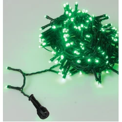 100Led Λαμπάκια Με Επέκταση , Πρόγραμμα Και Μετασχηματιστή ip44,Πράσινο Καλώδιο/Πράσινο Λαμπάκι ,(5 cm Απόσταση) 5Μέτρα