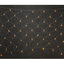 90Led Σταθερή Επεκτεινόμενη Συμμετρική Κουρτίνα Δίχτυ Με Μετασχηματιστή Ip44 200 x 100(h)cm,Διάφανο Καλώδιο/Θερμό Λαμπάκι (Kelvin: 2.500 - 3.000)