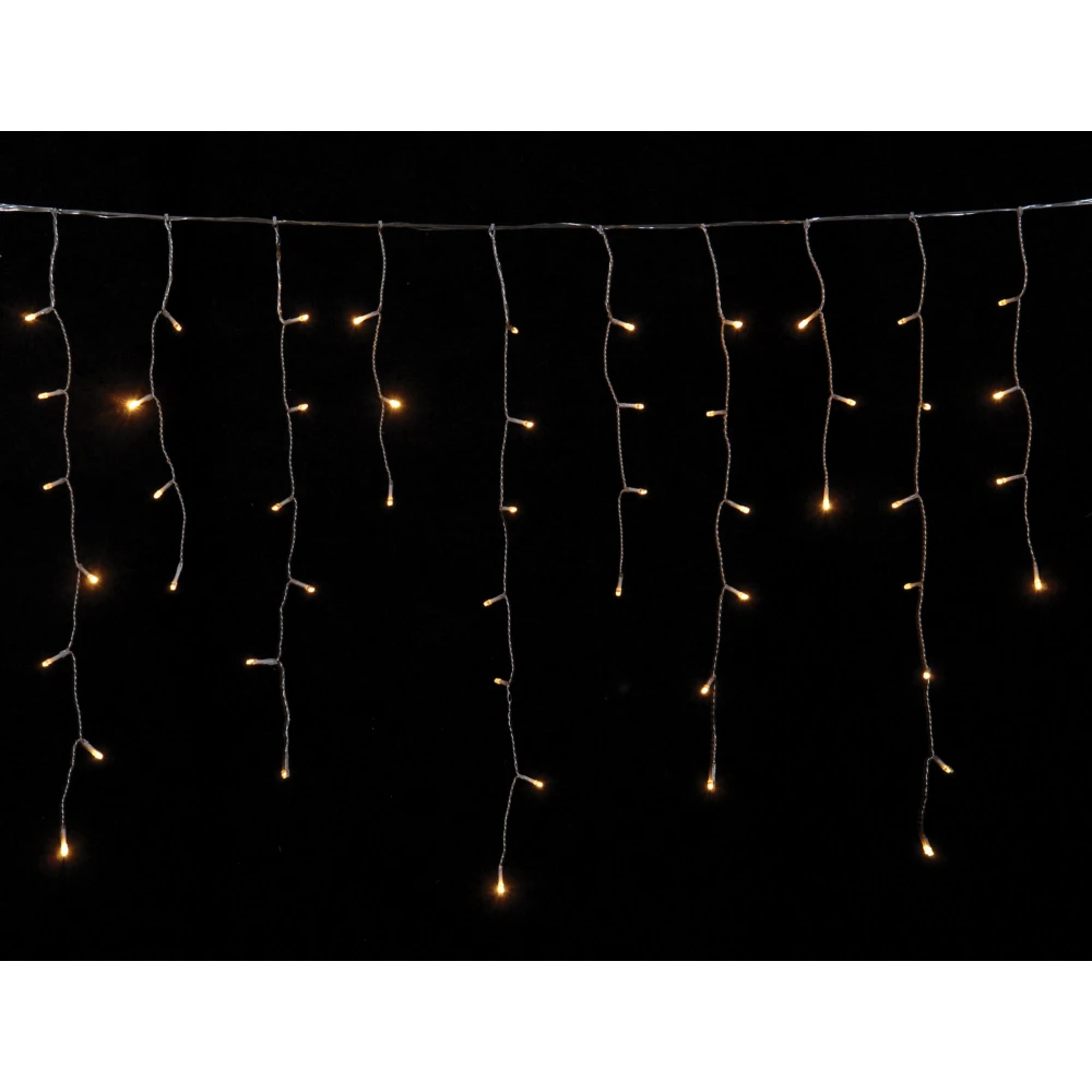 100Led Ασύμμετρη Κουρτίνα Επεκτεινόμενη All Flash Με Μετασχηματιστή ip44 200 x 70(h)cm,Διάφανο Καλώδιο/Θερμό Λαμπάκι , (Kelvin: 2500 - 3.000)