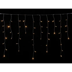 100Led Ασύμμετρη Κουρτίνα Επεκτεινόμενη All Flash Με Μετασχηματιστή ip44 200 x 70(h)cm,Διάφανο Καλώδιο/Θερμό Λαμπάκι , (Kelvin: 2500 - 3.000)