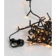 500Led Amber Λαμπάκια Με Πρόγραμμα,Επέκταση Και Μετασχηματιστή Ip44 ,Πράσινο Καλώδιο/Θερμό Λαμπάκι (5cm Απόσταση) 25 Μέτρα (Kelvin: 2.100 - 2.300) Με Καρούλι Αποθήκευσης