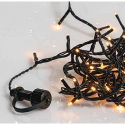 500 Led Amber Λαμπάκια Με Πρόγραμμα,Επέκταση Και Μετασχηματιστή IP44 ,Πράσινο Καλώδιο/Θερμό Λαμπάκι 25 Μέτρα