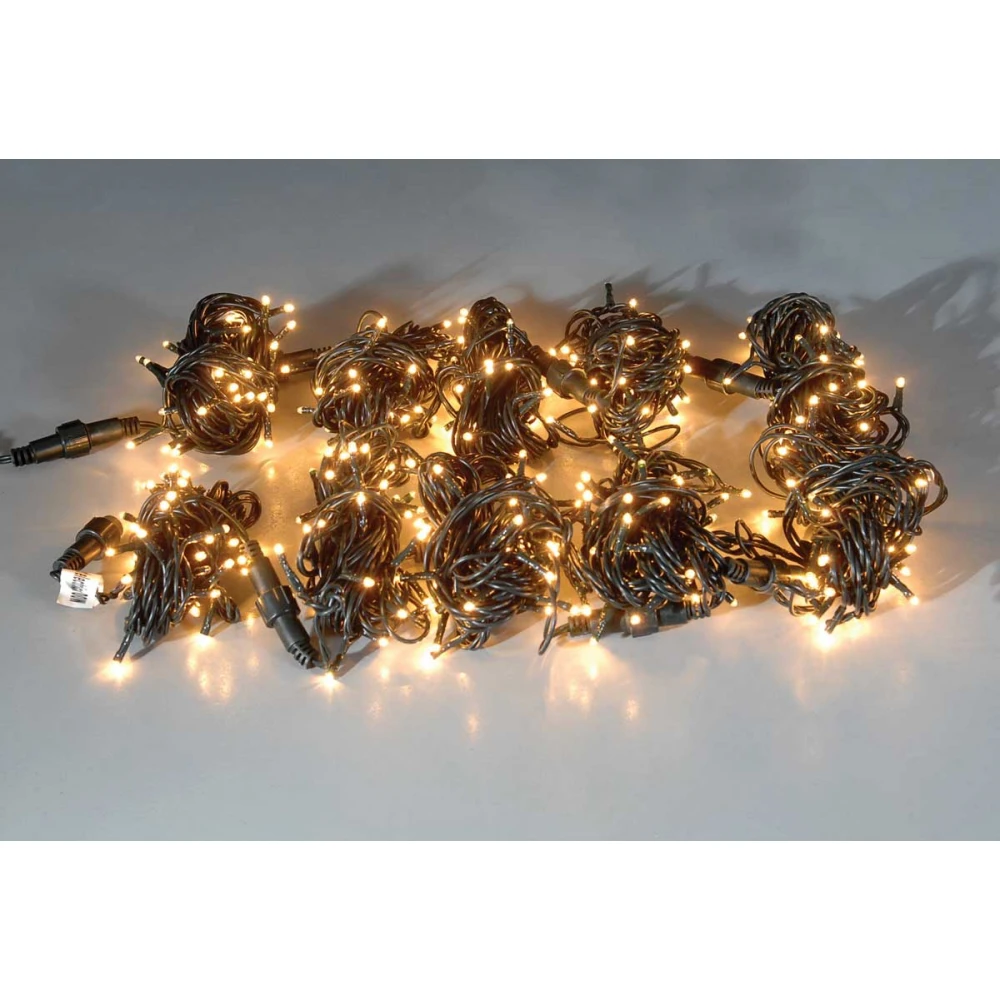 400 Led - 10 σειρές * 40 λαμπάκια στη σειρά των Με Επέκταση Και Μετασχηματιστή ip44,Πράσινο Καλώδιο/Θερμό Amber Λαμπάκι ,39 Μέτρα συνολο 