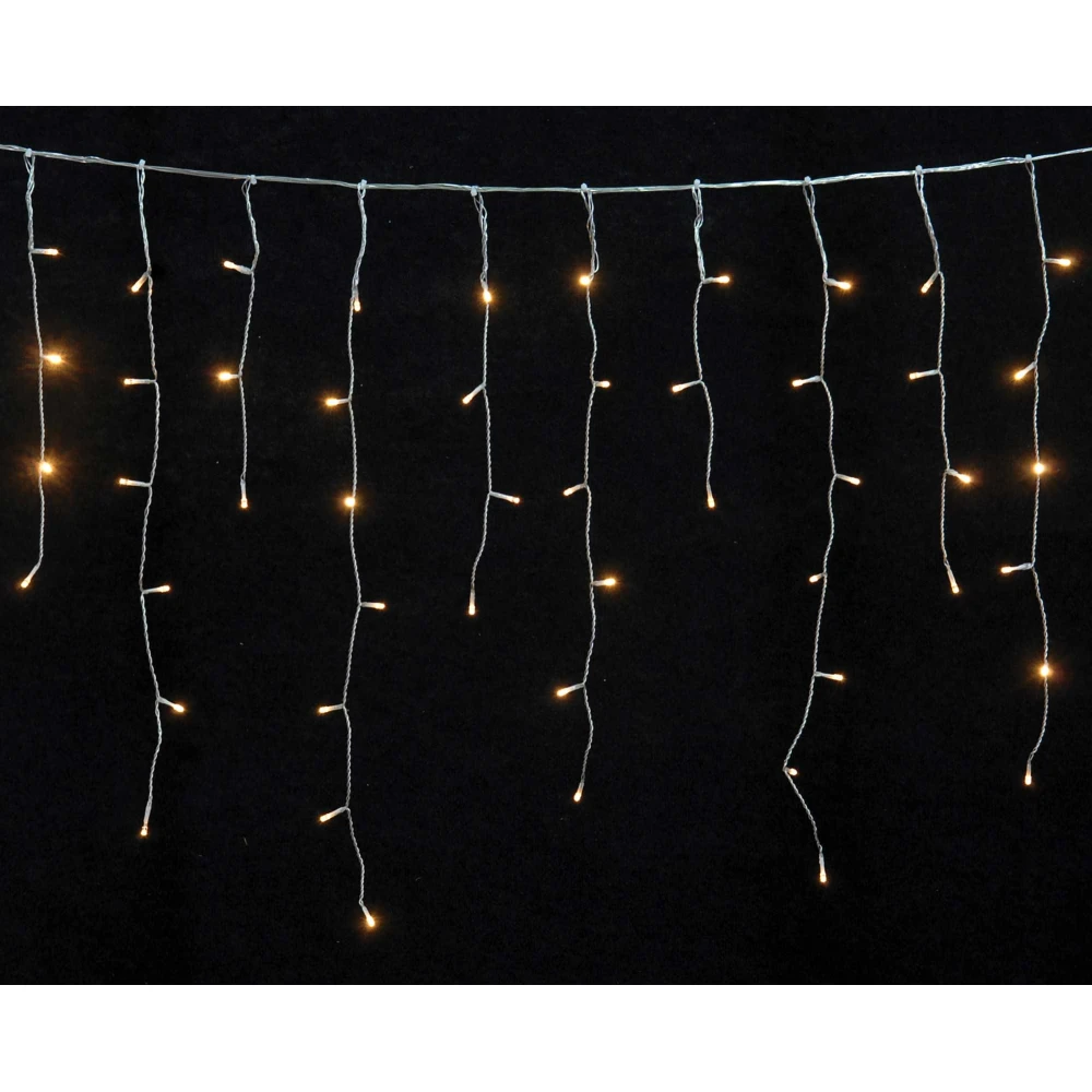 300 Led Ασύμμετρη Βροχή Με Επέκταση Και Μετασχηματιστή Ip44, 600 x 75(h)cm, Διάφανο Καλώδιο/ Θερμό Λαμπάκι