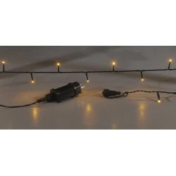 1000Led Λαμπάκια Με Επέκταση Και Μετασχηματιστή Ip44 ,Πράσινο Καλώδιο/Θερμό (Amber) Λαμπάκι ,50 Μέτρα , (Kelvin: 2.100 - 2.300) Με Καρούλι Αποθήκευσης