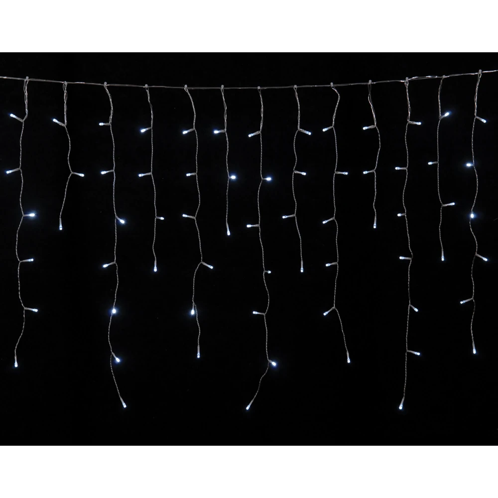 200Led Ασύμμετρη Κουρτίνα Μπαταρίας ΑΑ Με Χρονοδιακόπτη Διάφανο Καλώδιο/Λευκό Λαμπάκι 300 x 70(h)cm