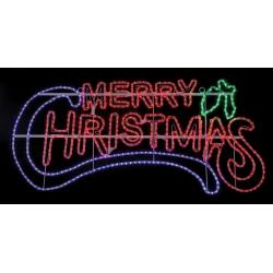Led Φωτοσωλήνας Merry Christmas 150x70cm IP44