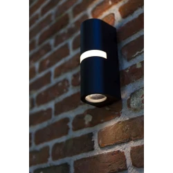 Επίτοιχο Φωτιστικό Από Αλουμίνιο Μαύρο Ματ Up-Down 2xGU10 IP54 MIKA LUTEC