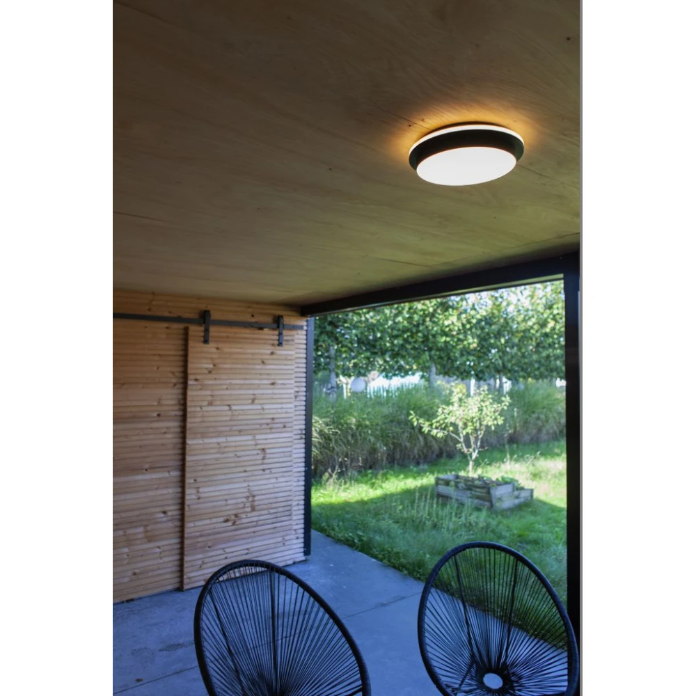 LED Φωτιστικό Οροφής Αλουμινίου Εξωτερικού Χώρου Μαύρο Ματ 24.3W IP54 GOLETA LUTEC