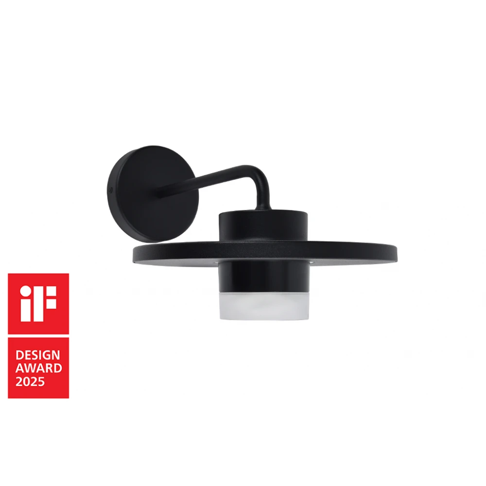 LED Απλίκα Εξωτερικού Χώρου Μαύρη 7W IP54 PLATO LUTEC