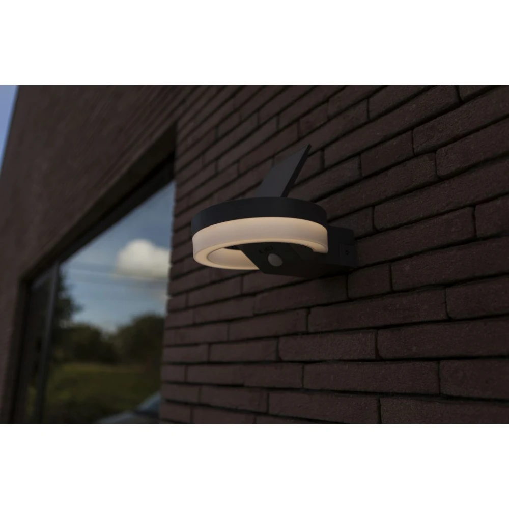 LED Ηλιακό Φωτιστικό Τοίχου Με Αισθητήρα 12W IP54 RUNDA LUTEC