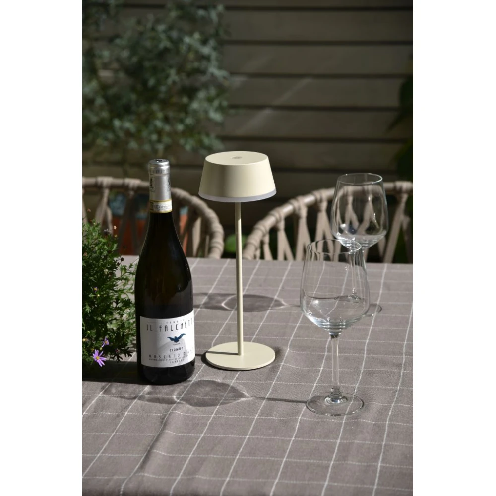 LED Επιτραπέζιο Φωτιστικό Φορητό Επαναφορτιζόμενο Σε Χρώμα Άμμου 2,5W 3000K IP44 LORA LUTEC