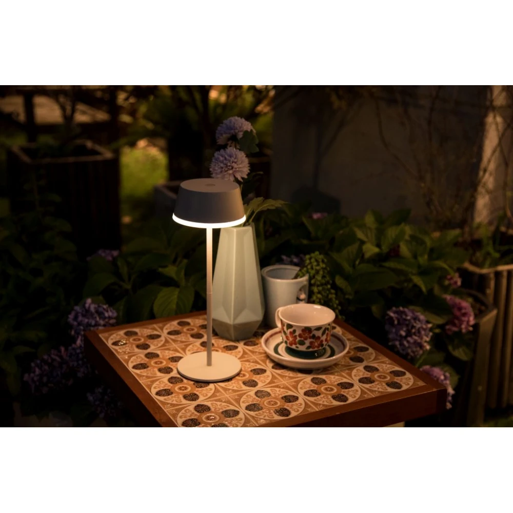 LED Επιτραπέζιο Φωτιστικό Φορητό Επαναφορτιζόμενο Σε Χρώμα Άμμου 2,5W 3000K IP44 LORA LUTEC