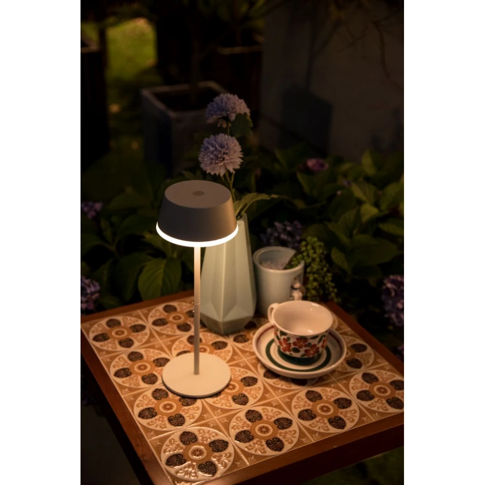 LED Επιτραπέζιο Φωτιστικό Φορητό Επαναφορτιζόμενο Σε Χρώμα Άμμου 2,5W 3000K IP44 LORA LUTEC