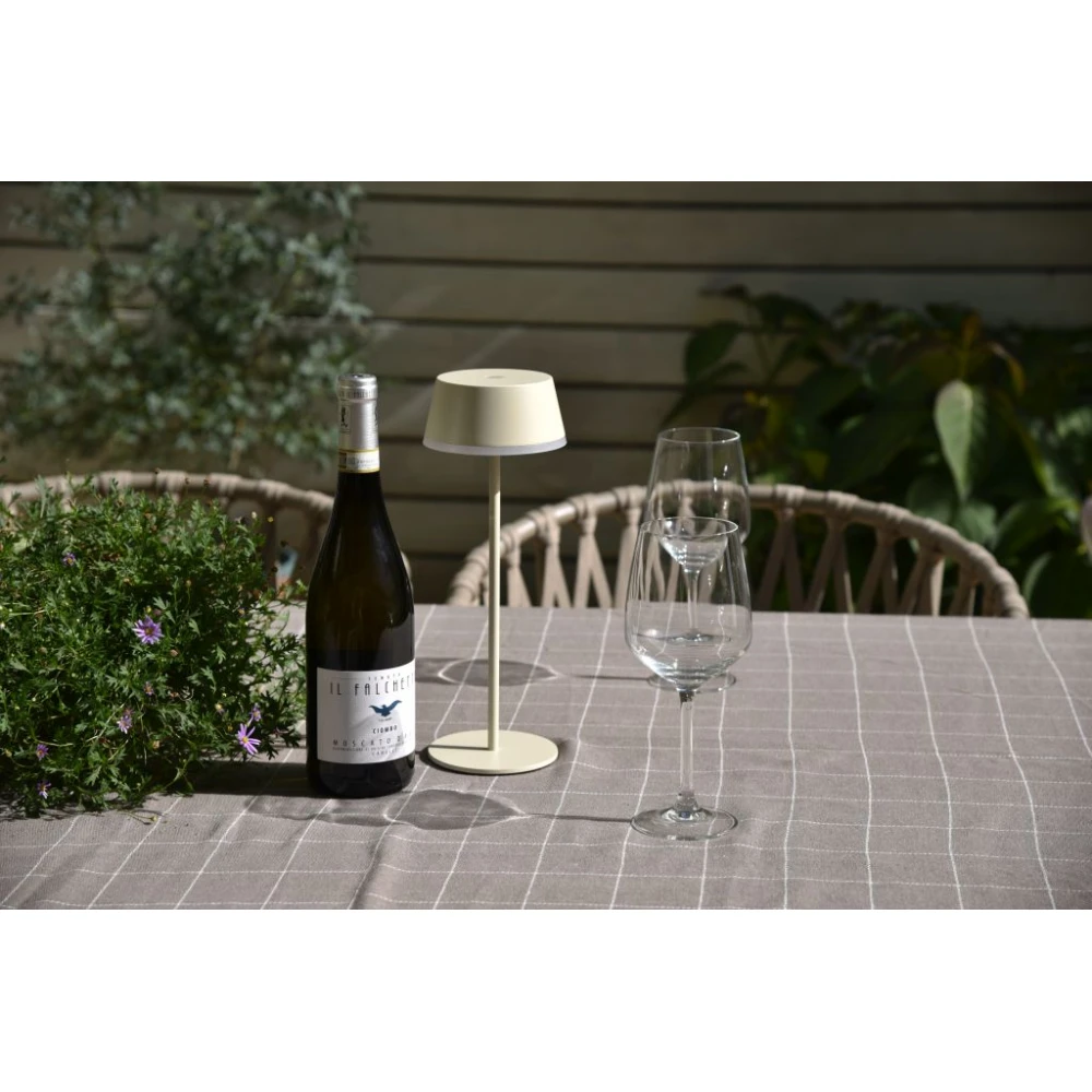 LED Επιτραπέζιο Φωτιστικό Φορητό Επαναφορτιζόμενο Σε Χρώμα Άμμου 2,5W 3000K IP44 LORA LUTEC