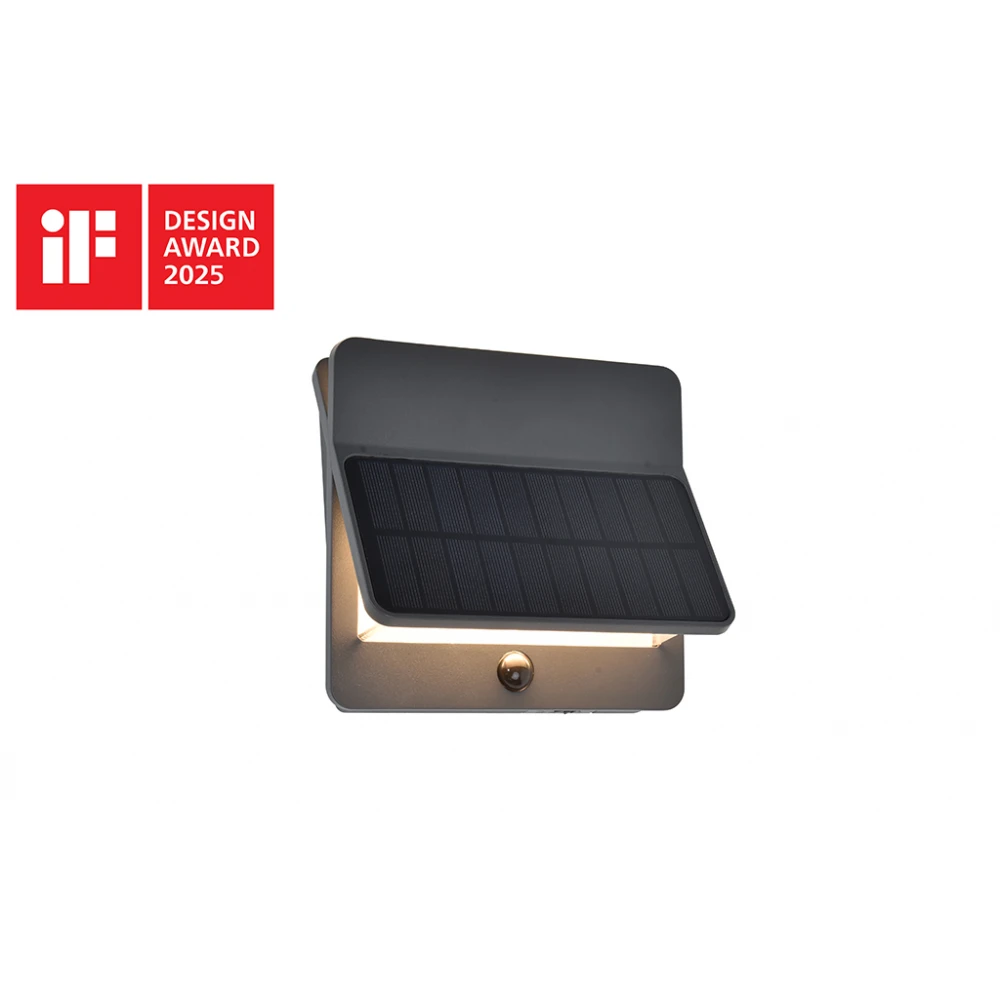 LED Ηλιακό Φωτιστικό Τοίχου Με Αισθητήρα 12.6W IP54 ALETA LUTEC