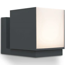 LED Επίτοιχο Φωτιστικό Περιστρεφόμενο Αλουμινίου Σκούρο Γκρι 12W IP54 CUBA - LUTEC