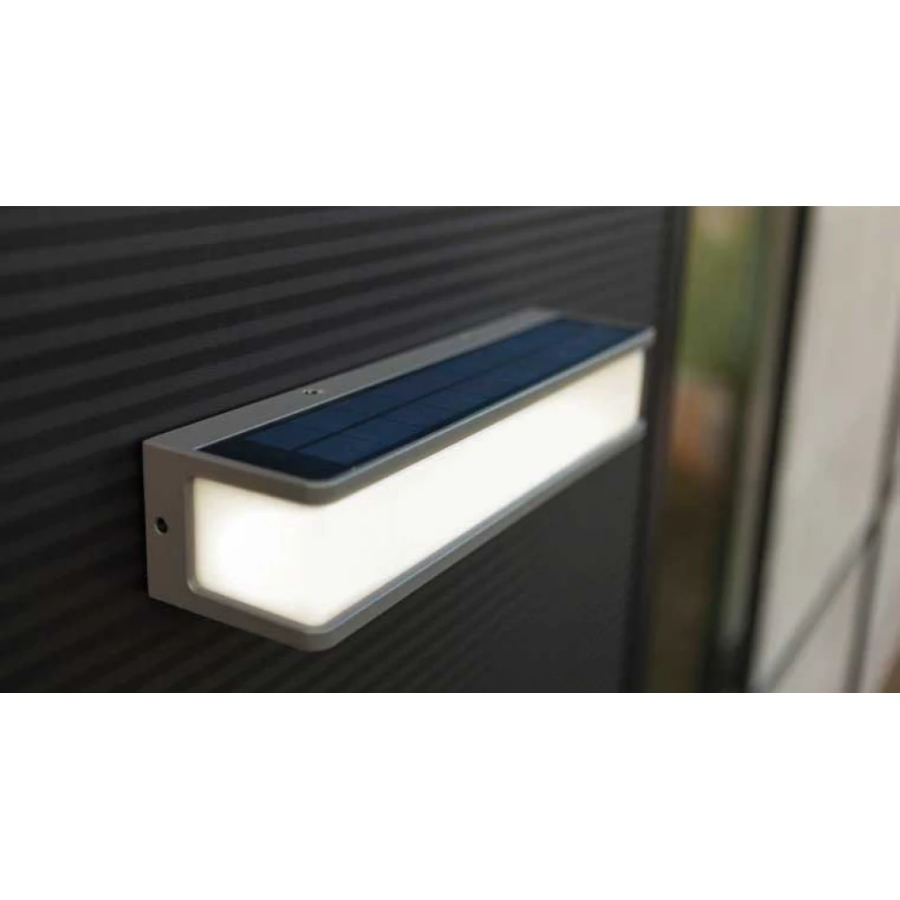 LED Ηλιακό Φωτιστικό Τοίχου Με Αισθητήρα 35cm 16.5W IP54 DOBLO LUTEC