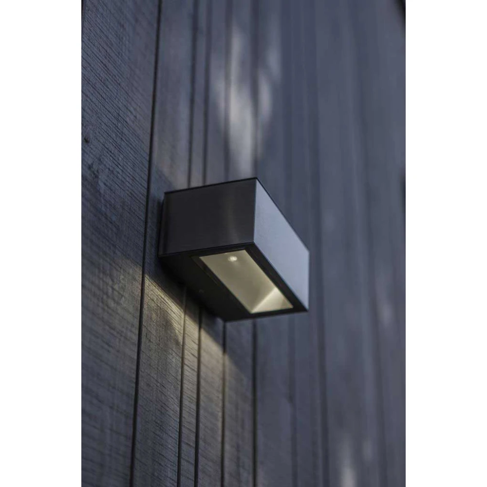 LED Απλίκα Από Ανοξείδωτο Ατσάλι Εξωτερικού Χώρου Σκούρο Γκρι 10.5W 4000K IP54 GEMINI LUTEC