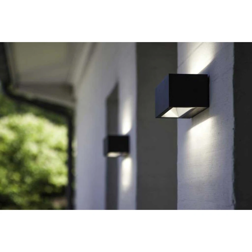 LED Απλίκα Αλουμινίου Εξωτερικού Χώρου Σκούρο Γκρι 10.5W 3000K IP54 GEMINI LUTEC