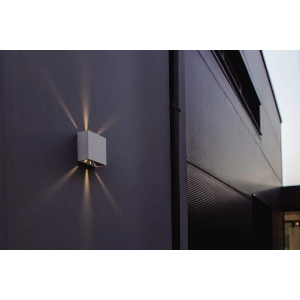 LED Επιτοίχιο Φωτιστικό Αλουμίνιο Λευκό Up & Down 10W IP54 GEMINI BEAMS LUTEC