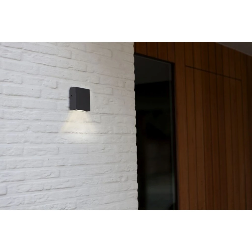 LED Επιτοίχιο Φωτιστικό Αλουμίνιο Μαύρο Ματ 9.5W IP54 GEMINI XF LUTEC