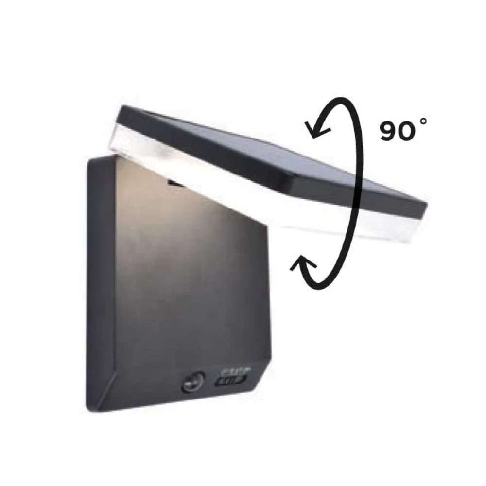 LED Ηλιακό Φωτιστικό Τοίχου Με Αισθητήρα 8W IP44 MOZE LUTEC