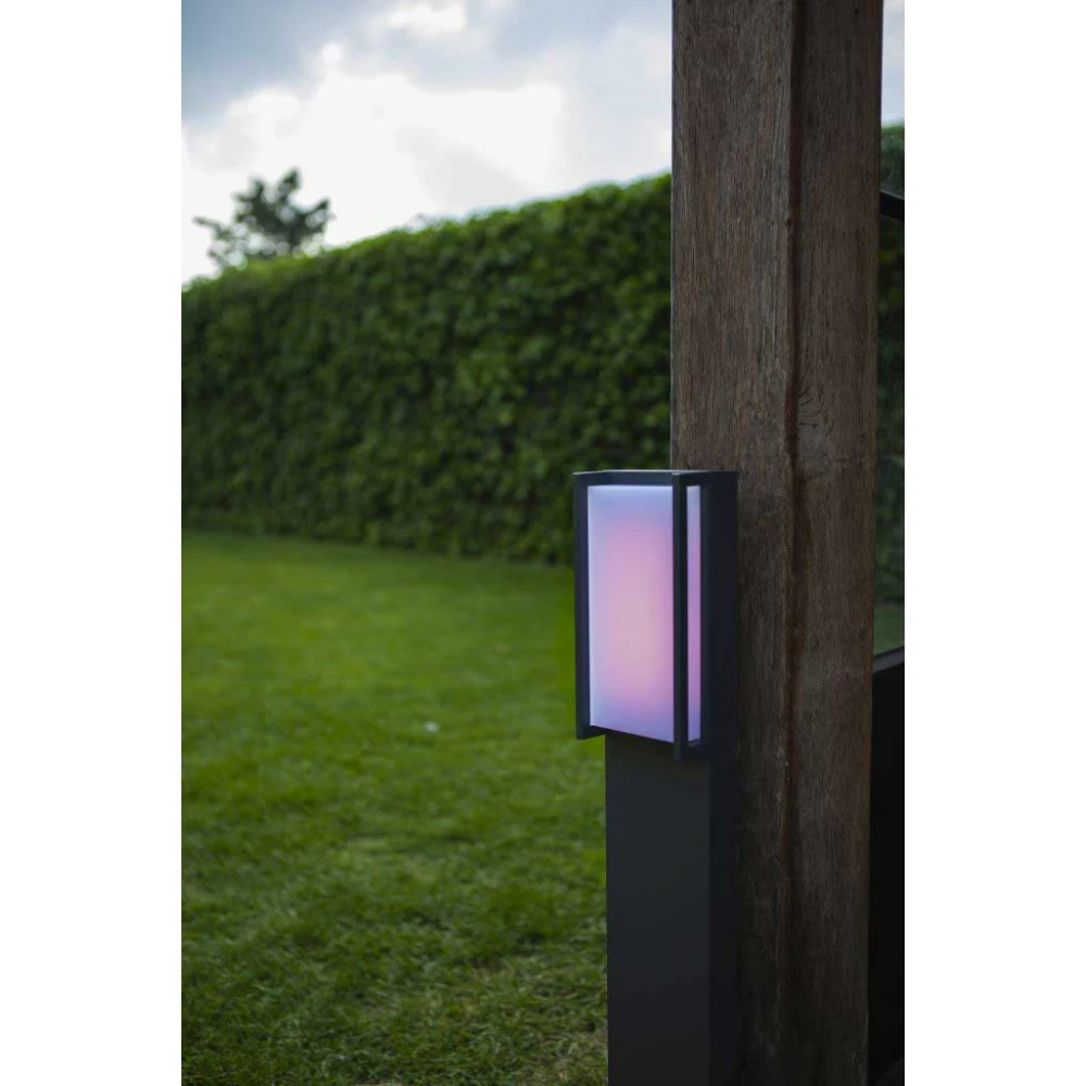 LED Φωτιστικό Δαπέδου Σκούρο Γκρι 16W / 1000Lm / CCT-RGB/ ΙP54 QUBO - LUTEC