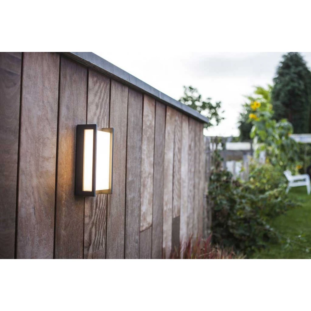 LED Φωτιστικό Τοίχου Σκούρο Γκρι 16W / 1000Lm / CCT-RGB/ ΙP54 QUBO - LUTEC