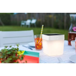 TABLE CUBE Portable White 3000K (Warm White) Solar Portable / Multi purpose Integrated Panel LUTEC