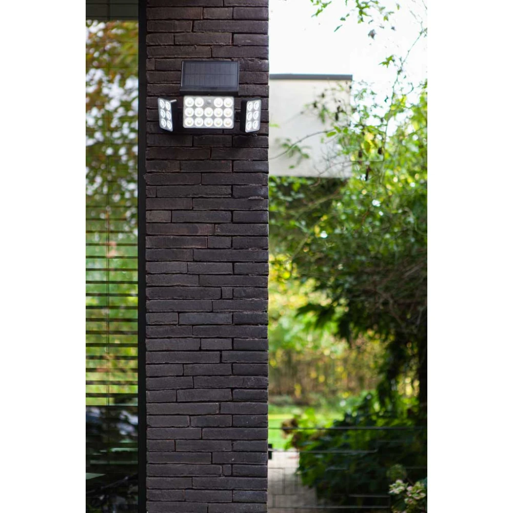 LED Ηλιακό Φωτιστικό Τοίχου Με Αισθητήρα Και Τρεις Κεφαλές 7,4W IP44 TUDA LUTEC