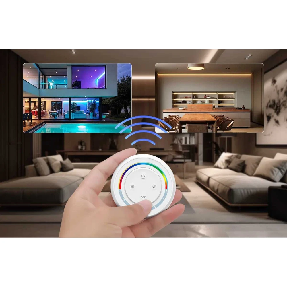 Mi-Light Pilot Round RGB+CCT S2W+ 4-Zone Rainbow Remote Λευκό