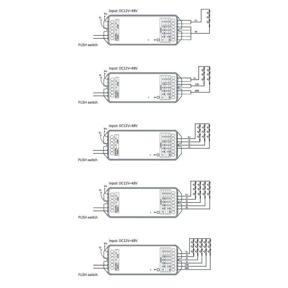 Mi-Light PR5 5 in 1 LED Controller (2.4GHz) 12-48V