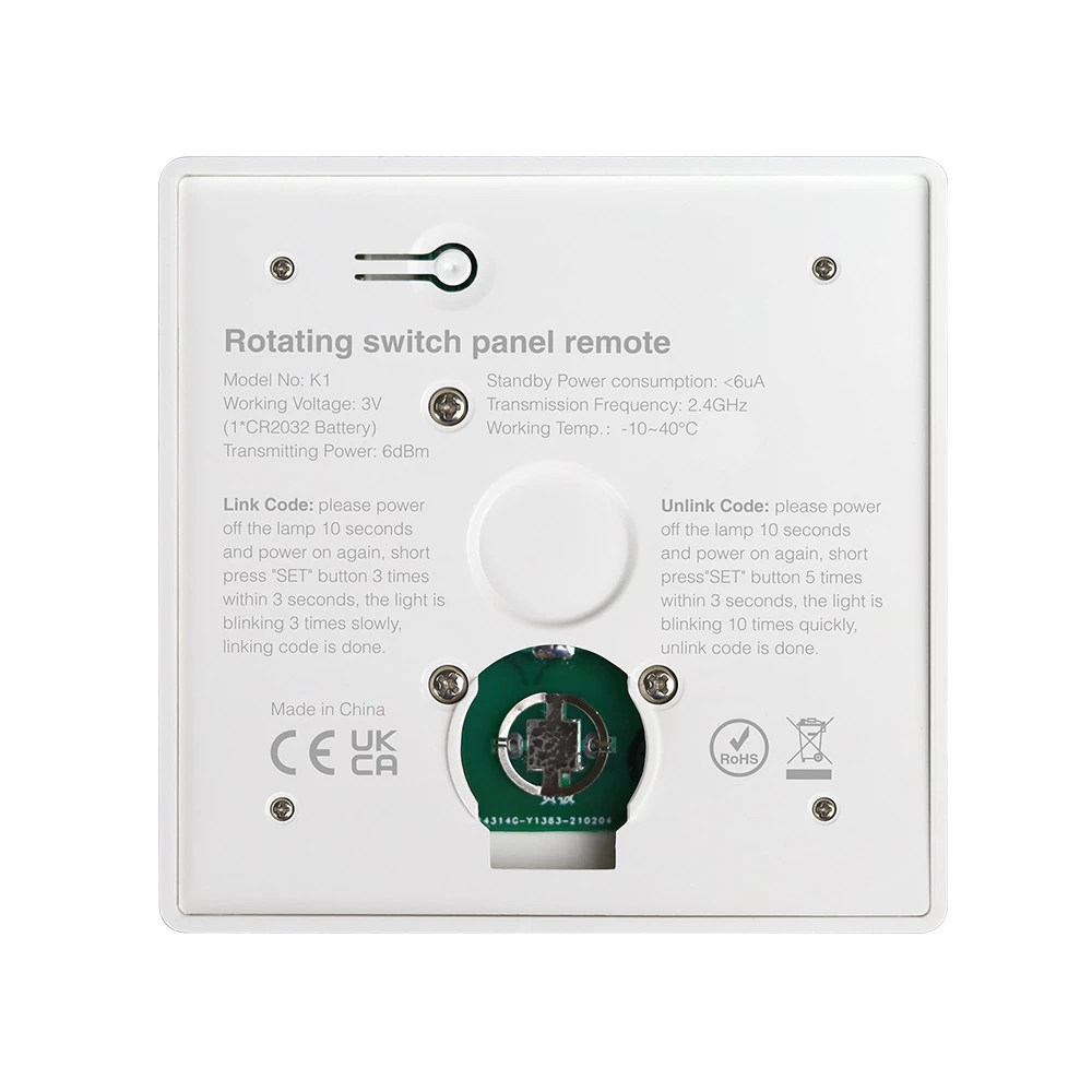 Mi-Light K1 Rotating Switch Panel Remote Mono/CCT Λευκό