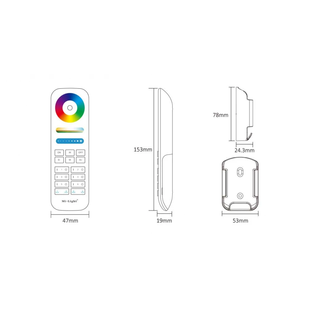 Mi-Light FUT089S 6-Zone RGB+CCT Remote