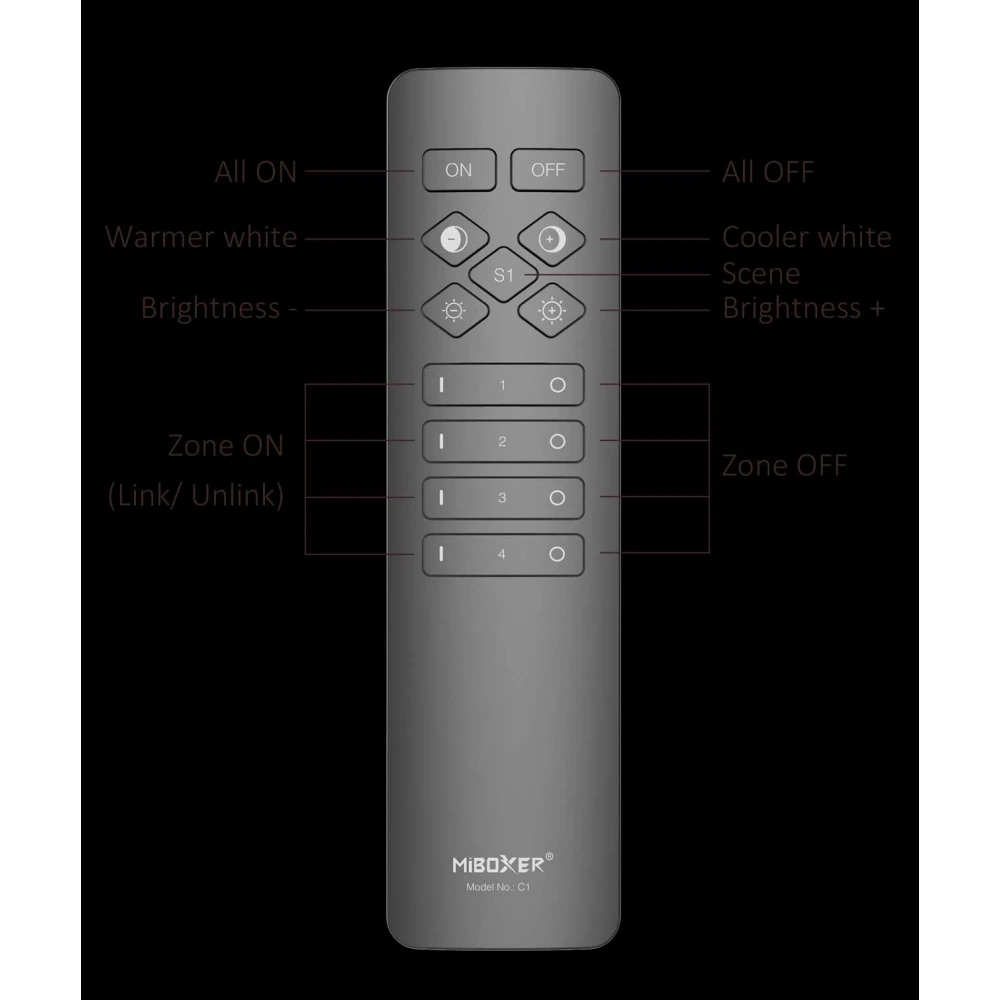 4-ZONE REMOTE CONTROL DIM-CCT 2.47GHz CUBALUX