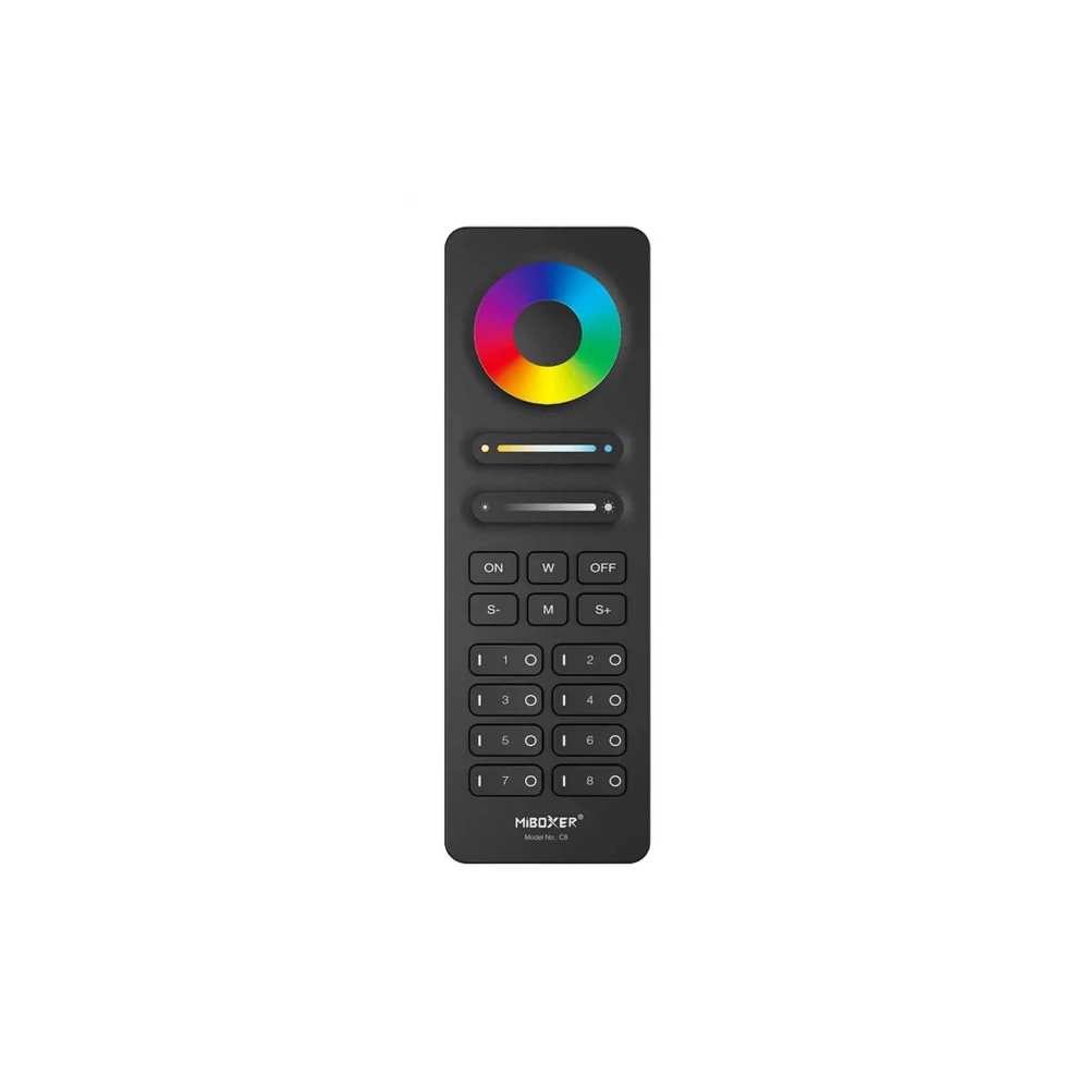 8-Ζώνη RGB+CCT Τηλεχειριστήριο Μαύρο C8B MiLight
