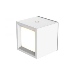 BOX 8 LED Φωτιστικό Τοίχου Τετράγωνο Επαναφορτιζόμενο Χωρίς Καλώδιο Λευκό- New Garden