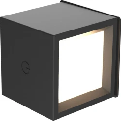 BOX 8 LED Φωτιστικό Τοίχου Τετράγωνο Επαναφορτιζόμενο Χωρίς Καλώδιο Μαύρο- New Garden