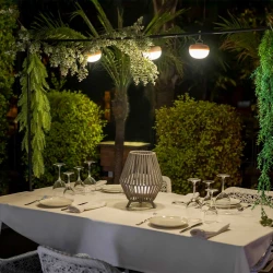 LED Φορητό Φωτιστικό Εξωτερικού Χώρου Cherry Solar με Ηλιακή Φόρτιση - Μπεζ - New Garden